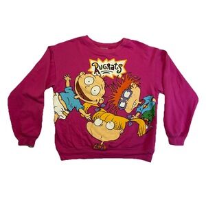 Nickelodeon Rugrats Cotton Crew Neck Sweatshirt Hot Pink Women's Size Medium